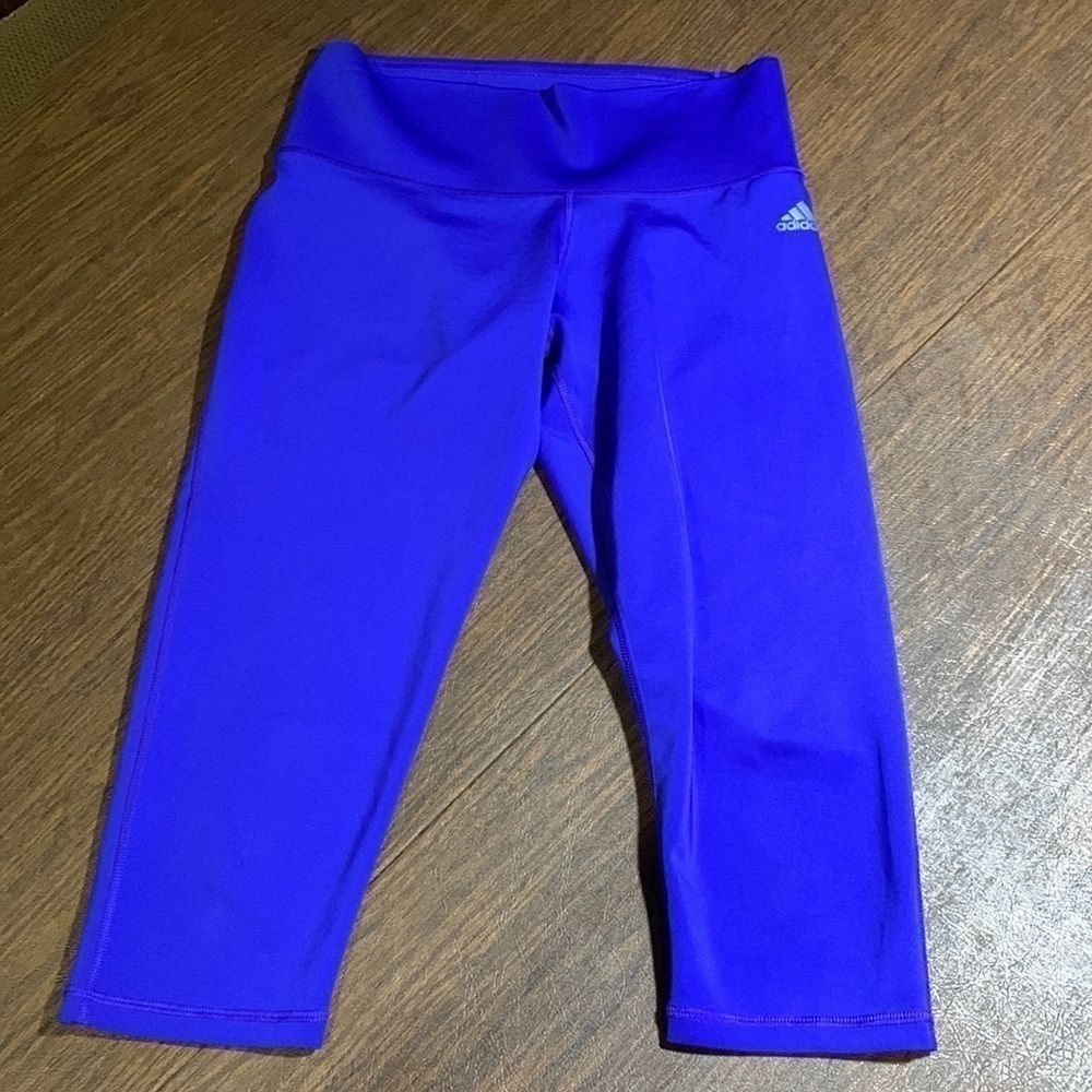 Adidas purple climalite leggings, Medium